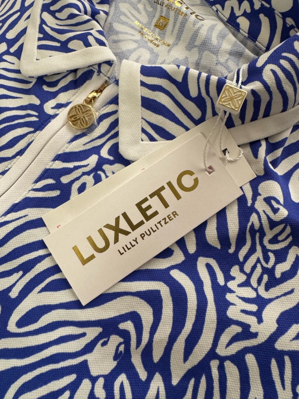 🆕 Lilly Pulitzer Luxletic Alona Dress Martinique Blue White UPF 50+ Medium - Picture 7 of 13